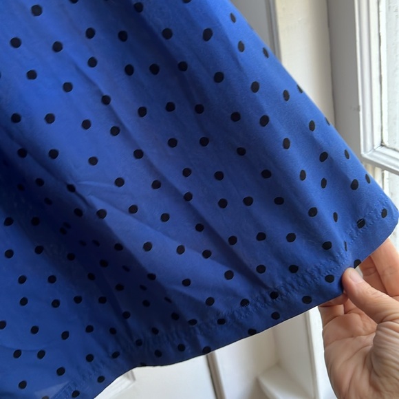 Vintage Blue and Black Polka Dot Esprit Midi Skirt (Size 0/00) - Picture 3 of 11